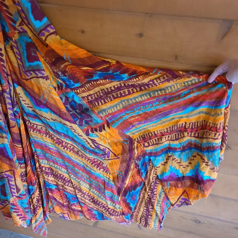 Free People Dress Sahara Maxi NWT Rare Desert S Boho Western Serape Rodeo Flowy - Picture 6 of 7
